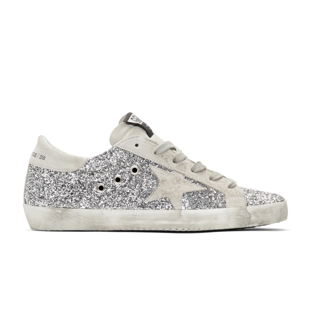 Golden goose silver glitter superstar sneakers